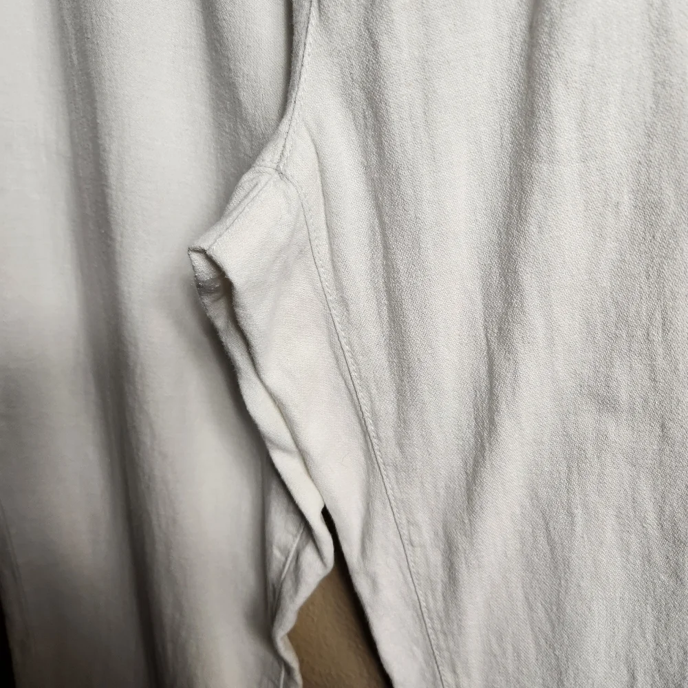 Banana Republic Mens Off-White Athletic Fit Linen Blend Comfort Pants-Size 34x26